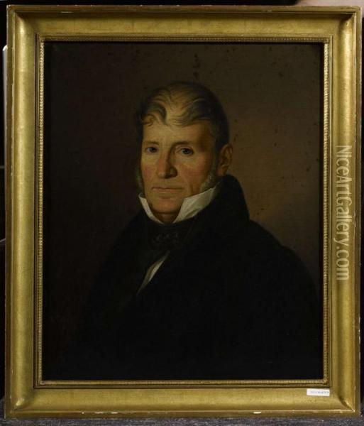 Portrait Eines Mannes. Oil Painting - Johannes Luthy