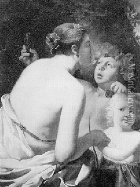 Diana, Bacchus And Cupid Oil Painting - Jan Gerritsz van Bronckhorst