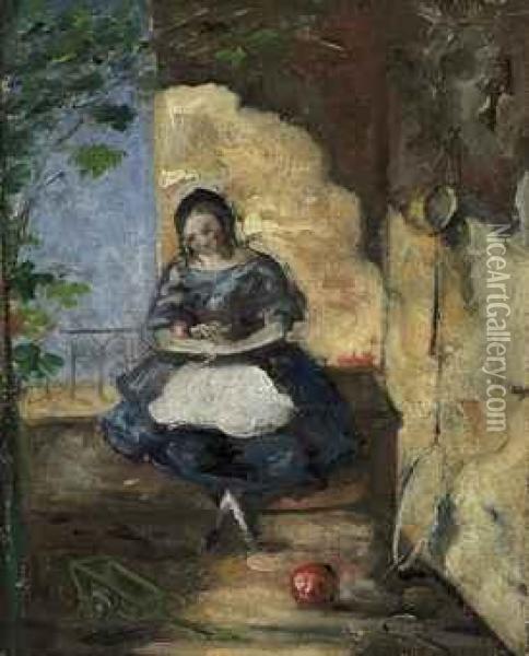Fillette Oil Painting - Paul Cezanne