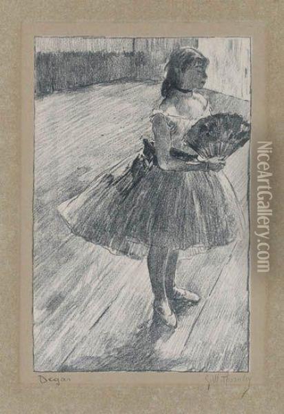 Petite Danseuse A L'eventail Oil Painting - Edgar Degas