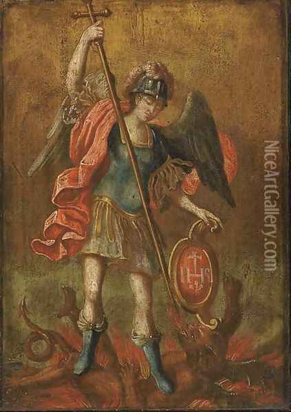 Saint Michael Oil Painting - Giovanni Francesco Barbieri