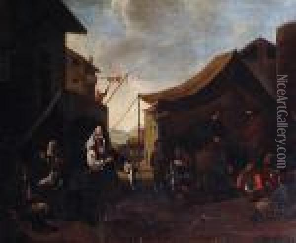 Market Scene Oil Painting - Jan Miel