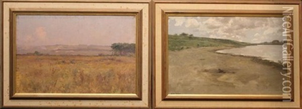 Landscapes (a Pair) Oil Painting - Henry Singlewood Bisbing