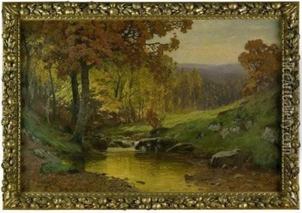 Herbstzauber Im Ilsetal Oil Painting - Heinrich Kohnert