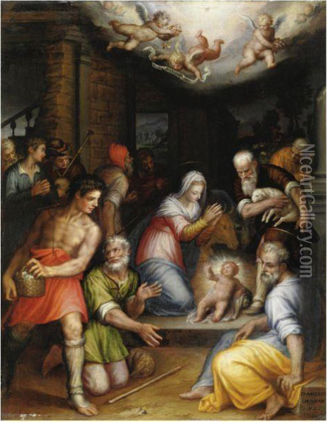 Adorazione Dei Pastori Oil Painting - Francesco Curradi