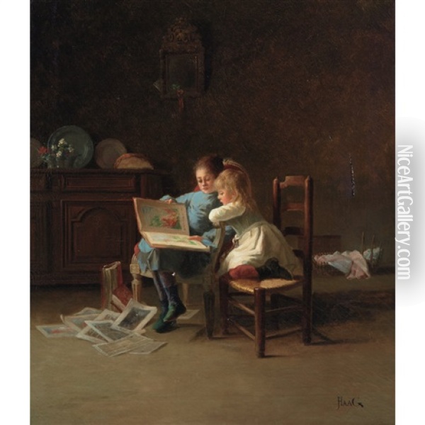 Story Time Oil Painting - Jean-Paul Haag