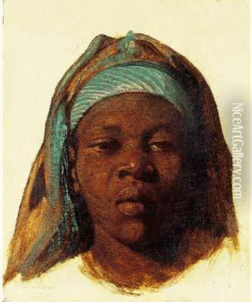 Jeune Orientale Du Caire. Oil Painting - Leopold Carl Muller
