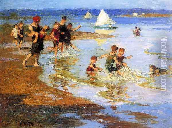 Children at Play on the Beach Oil Painting - Edward Henry Potthast