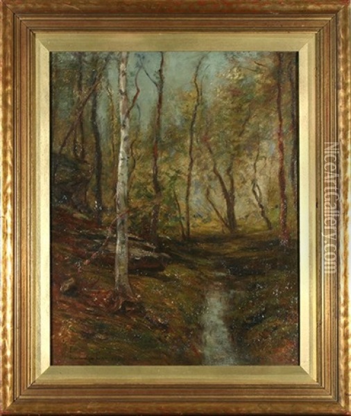 Woodland Stream Oil Painting - Edward B. Gay