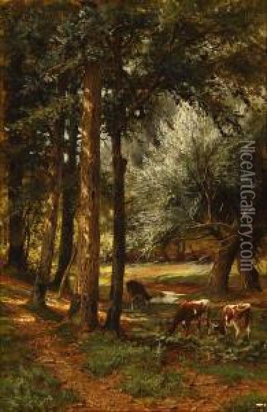 A Woodland Brook Near Germantown Oil Painting - Thomas Bigelow Craig