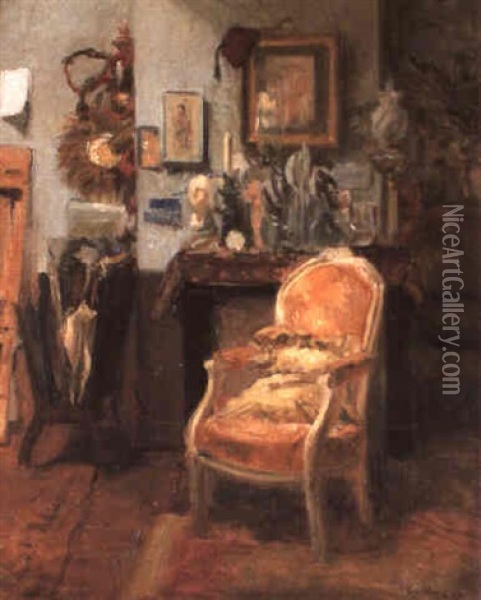 The Artist's Studio Oil Painting - Walter Gay