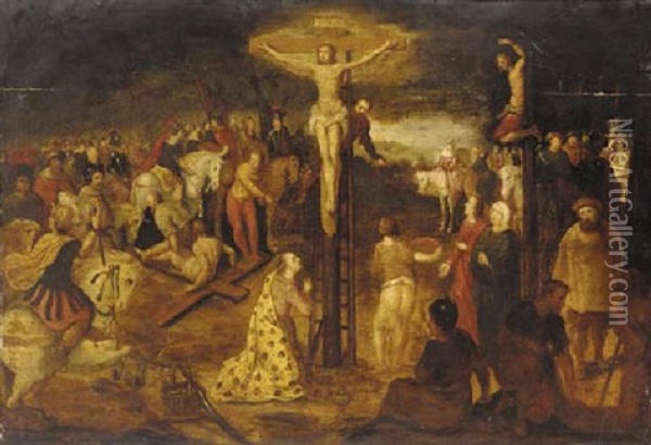 The Crucifixion Oil Painting - Cornelis de Baellieur the Elder
