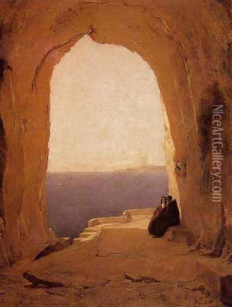 Grotto in the Gulf of Naples 1829 Oil Painting - Karl Blechen