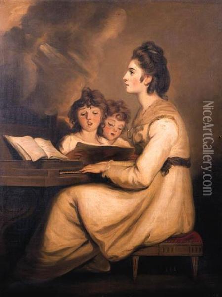 Mrs. Sheridan As St. Cecilia Oil Painting - Diana Jane Pery