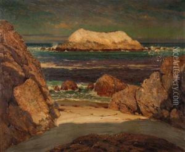 Cove Along Rocky Shore Oil Painting - Richard Langtry Partington