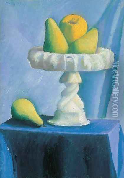 Still life with Pears 1920s Oil Painting - Dezso Czigany