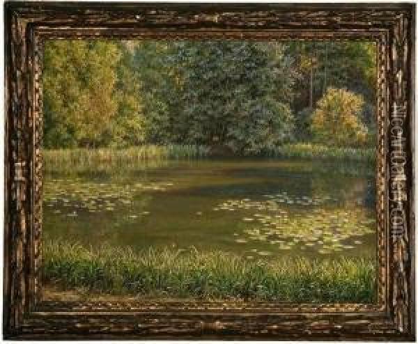 Lily Pond Oil Painting - Alexander Mueller