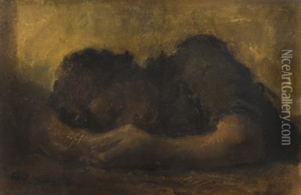 Femme Endormie [sleeping Woman] Oil Painting - Alexander Evgenievich Iacovleff