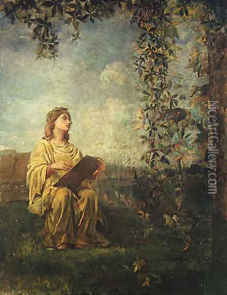 The Muse of Painting Oil Painting - John La Farge