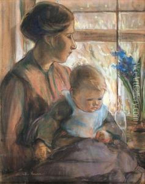 Maternite. Oil Painting - Elizabeth Nourse