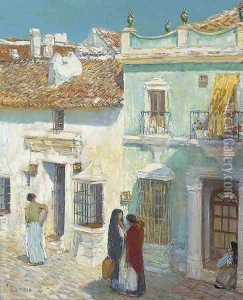 Plaza de la Merced, Ronda Oil Painting - Childe Hassam