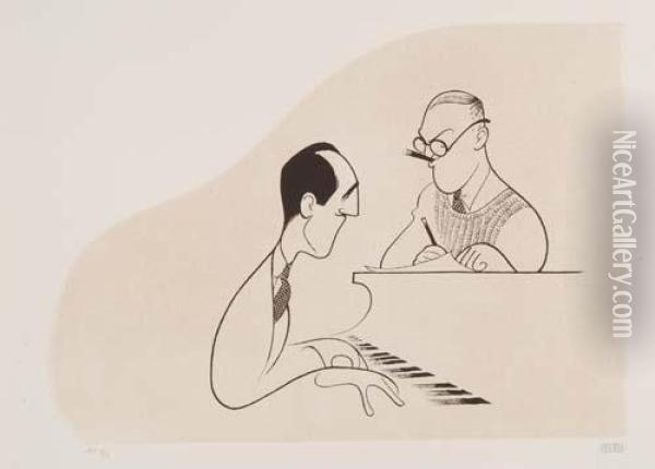 Ira And George Gershwin. Oil Painting - George Gershwin