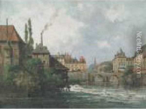 Le Pont Neuf, Paris Oil Painting - Gustave Mascart