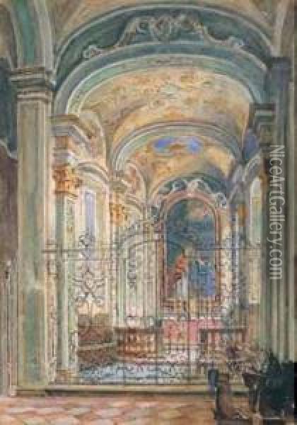 Scorcio Di Cappella Oil Painting - Arturo Ferrari