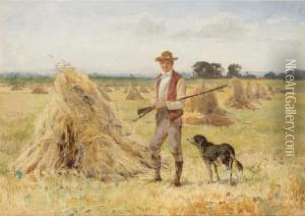 A Farmer And His Dog Oil Painting - John Absolon