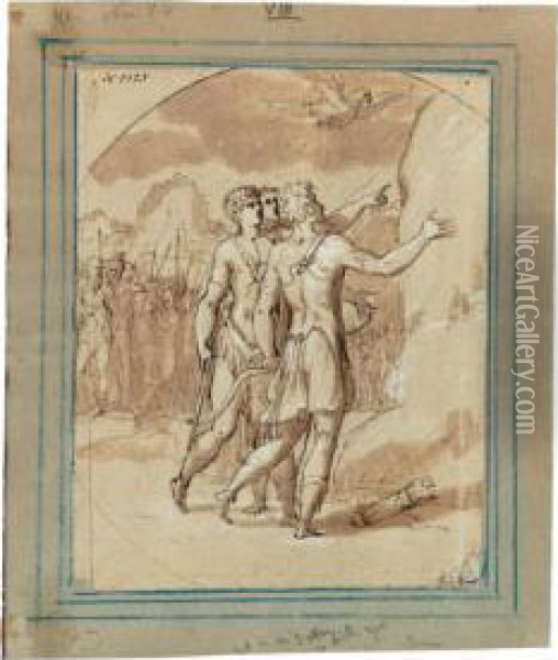 Aeneas And Achates Encouraged By Venus To Go To Carthage Oil Painting - Giuseppe Salviati