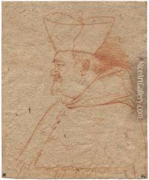 Karikaturbildnis Eines Kardinals Oil Painting - Benedetto Gennari