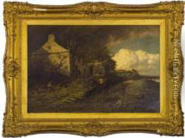Glasson Dock Sea Port Oil Painting - Reginald Aspinwall