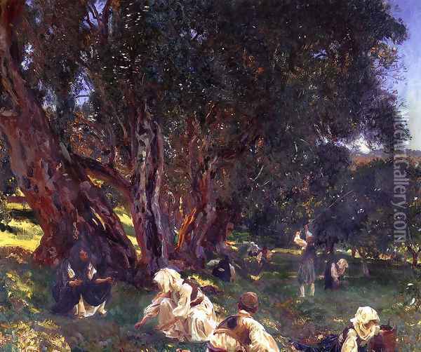 Albanian Olive Pickers Oil Painting - John Singer Sargent