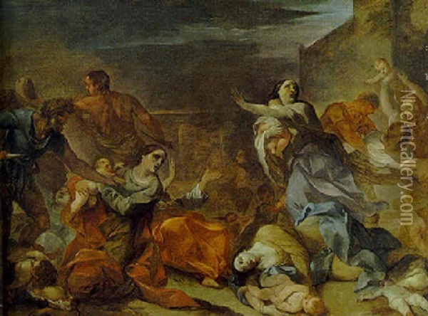 The Massacre Of The Innocents Oil Painting - Lorenzo Pasinelli