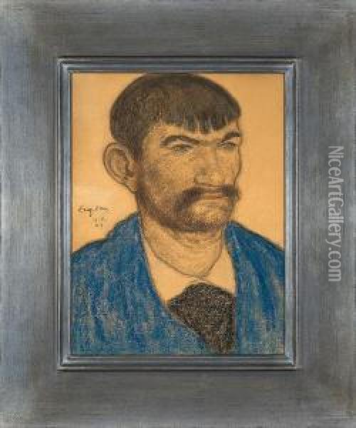 Portrait Of A Man. Bretonnian Oil Painting - Eugene Zak