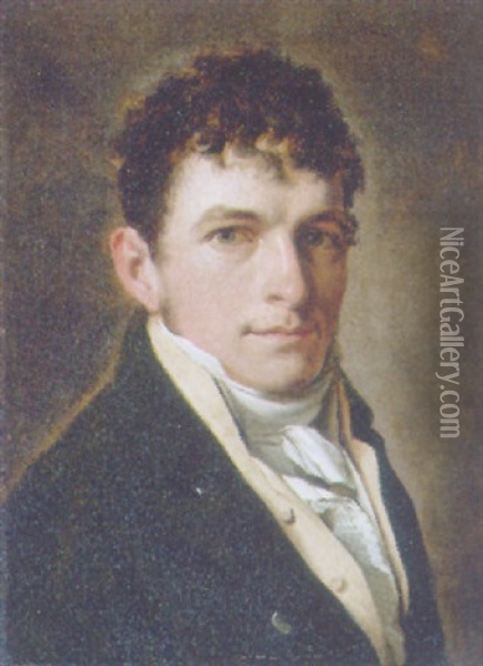 Portrait Of A Gentleman (arnauld Delessert?) In A Black Coat Oil Painting - Louis Leopold Boilly