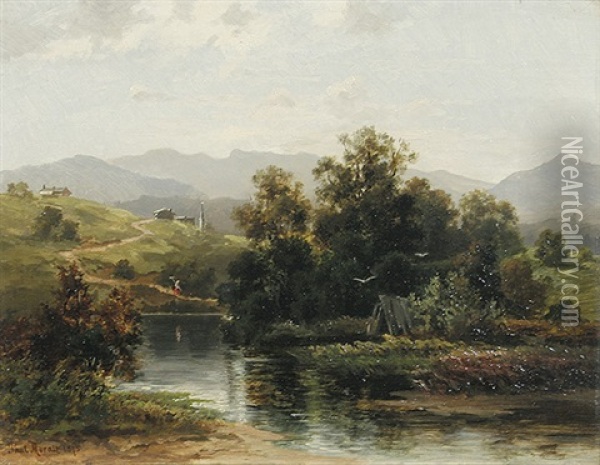 Oberbayerische Landschaft Mit See Oil Painting - Paul Moralt