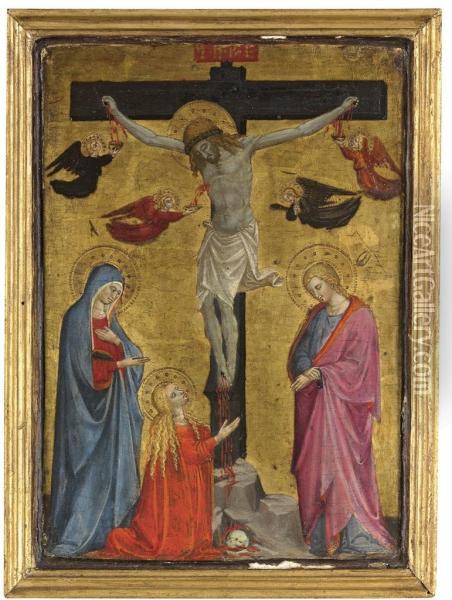 The Crucifixion With The Virgin, Saint Mary Magdalene And Saintjohn The Evangelist Oil Painting - Stefano D'Antonio Di Vanni