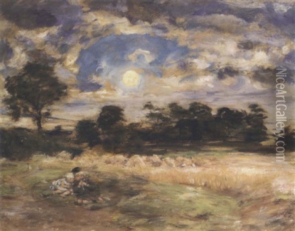 The Harvest Moon At Twilight Oil Painting - William McTaggart