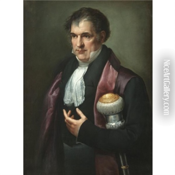 Portrait Of A Dignitary Holding A Mace Of Office Oil Painting - Andrea Appiani