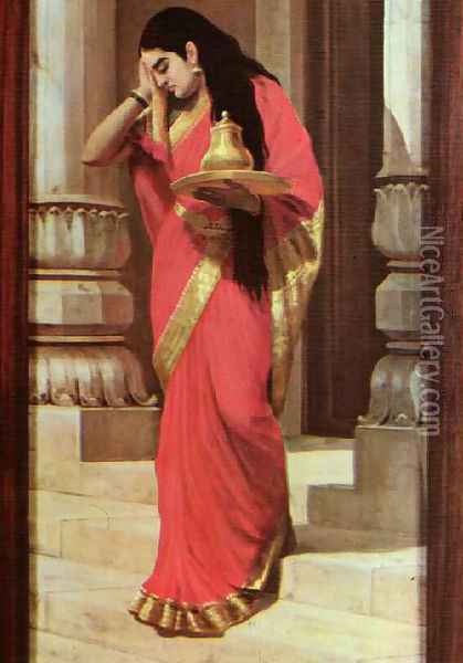 Pleasing Oil Painting - Raja Ravi Varma