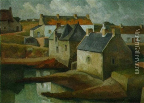 Moulin Mer A Guidel Oil Painting - Jules Leray