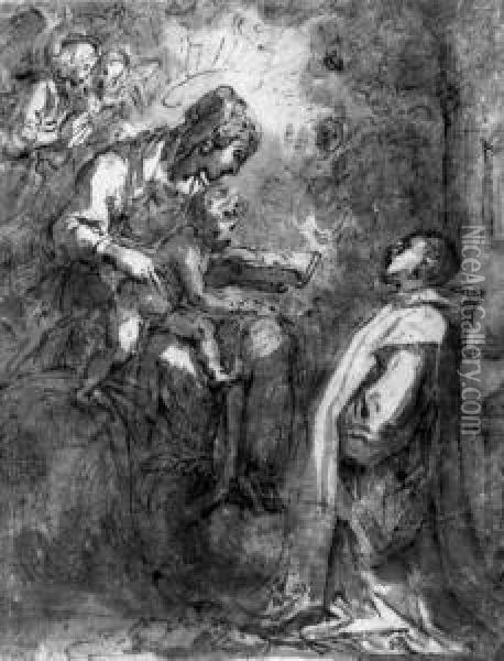 The Madonna And Child Appearing To Saint Bernard Oil Painting - Bernardino Barbatelli Poccetti