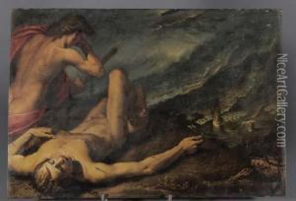 Cain Et Abel Oil Painting - Ippolito Scarsella (see Scarsellino)