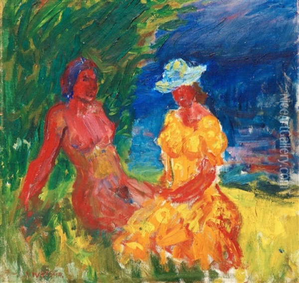 Kvinnor Vid Stranden (women On The Beach) Oil Painting - Ivan Ivarson
