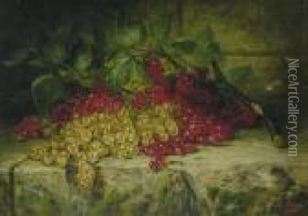 Gooseberries On A Ledge Oil Painting - August Laux
