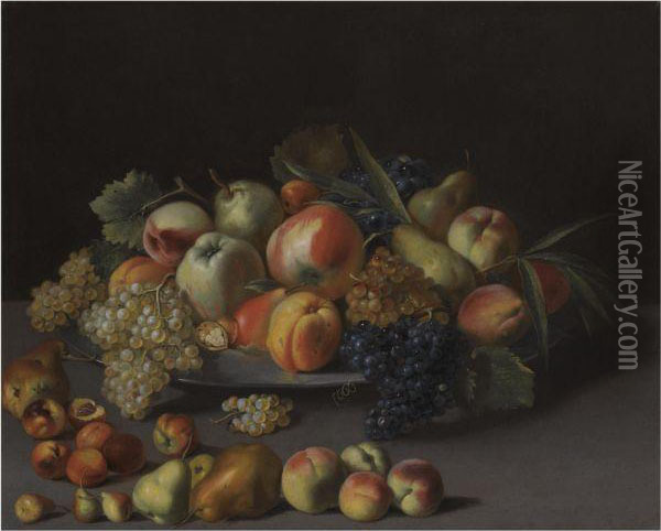 A Still Life With Apples Oil Painting - Jean-Baptiste Oudry