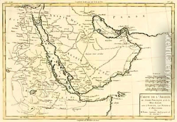 Arabia, the Persian Gulf and the Red Sea, with Egypt, Nubia and Abyssinia Oil Painting - Charles Marie Rigobert Bonne