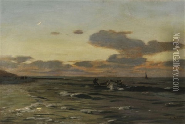 Abend An Der Ostsee Oil Painting - Eugen Gustav Duecker