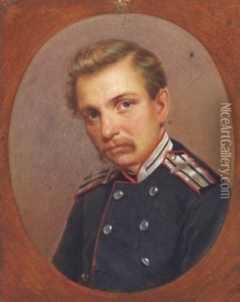 Kleines Bildnis Eines Offiziers Oil Painting - Ilya Repin